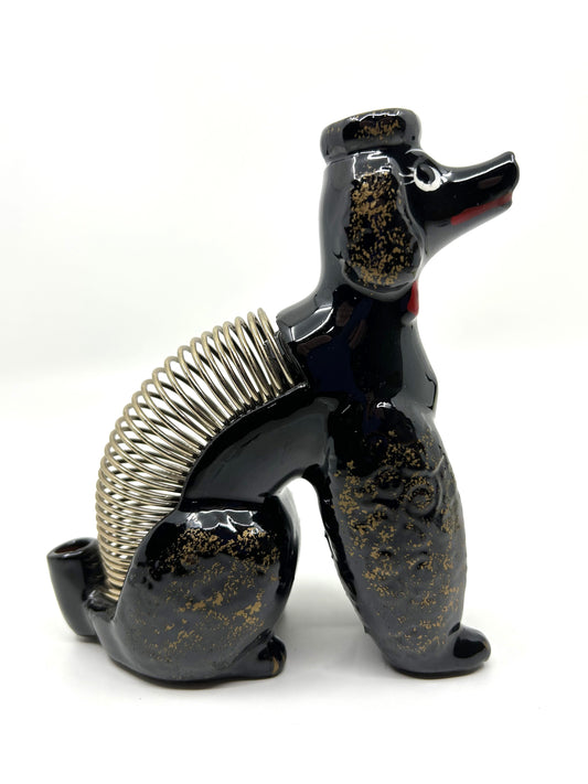 Vintage Poodle Spring Coiled Letter Holder w/side Pen Holder