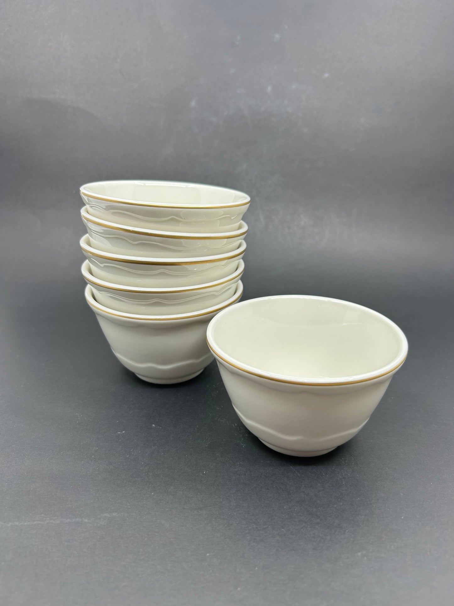 Syracuse of Canada 70 Restaurant Ware Mini White Bowls with Gold Trim
