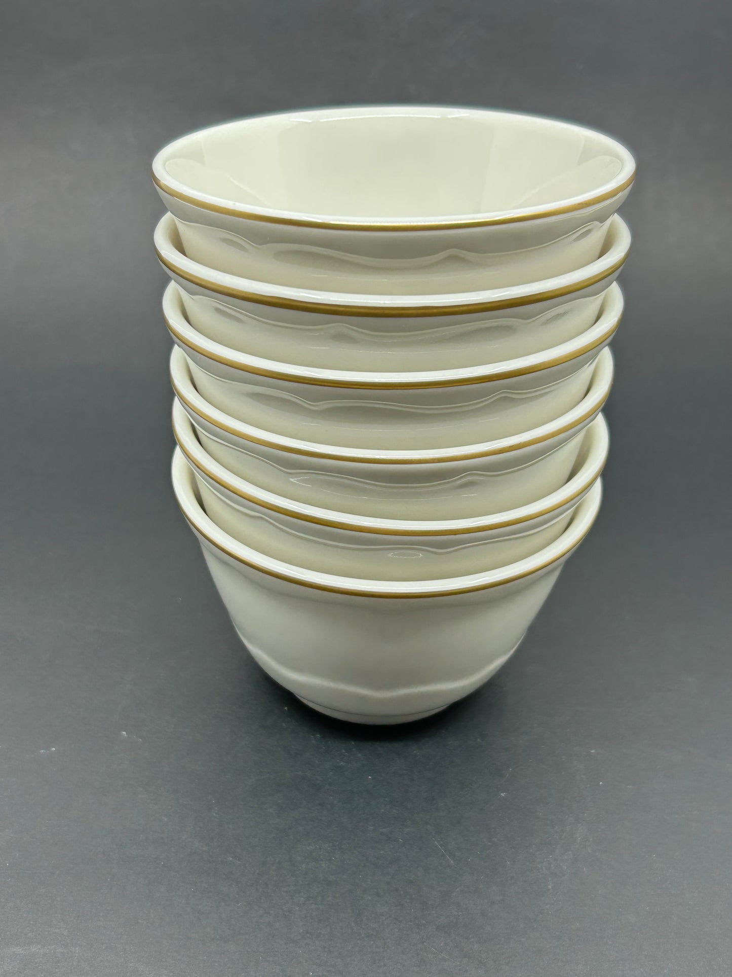Syracuse of Canada 70 Restaurant Ware Mini White Bowls with Gold Trim