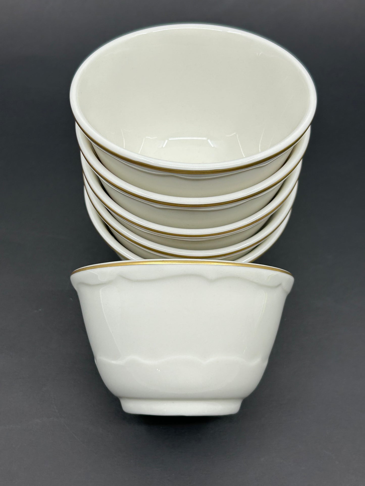 Syracuse of Canada 70 Restaurant Ware Mini White Bowls with Gold Trim