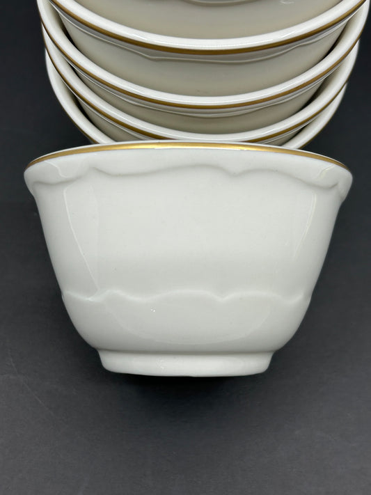 Syracuse of Canada 70 Restaurant Ware Mini White Bowls with Gold Trim