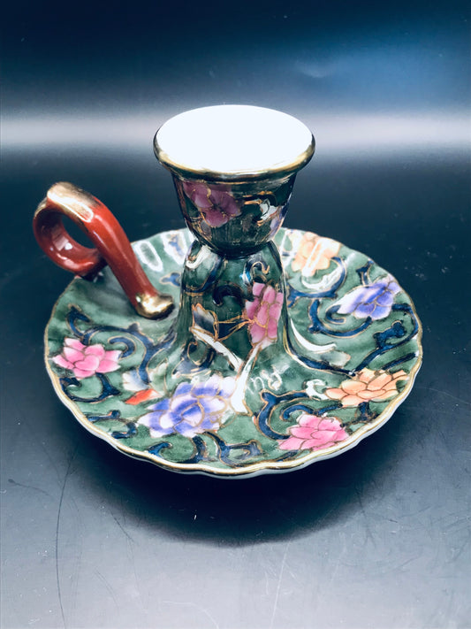 Vintage Trio Fendi Candle Holders Porcelain Chamberstick Luxury Home Decor