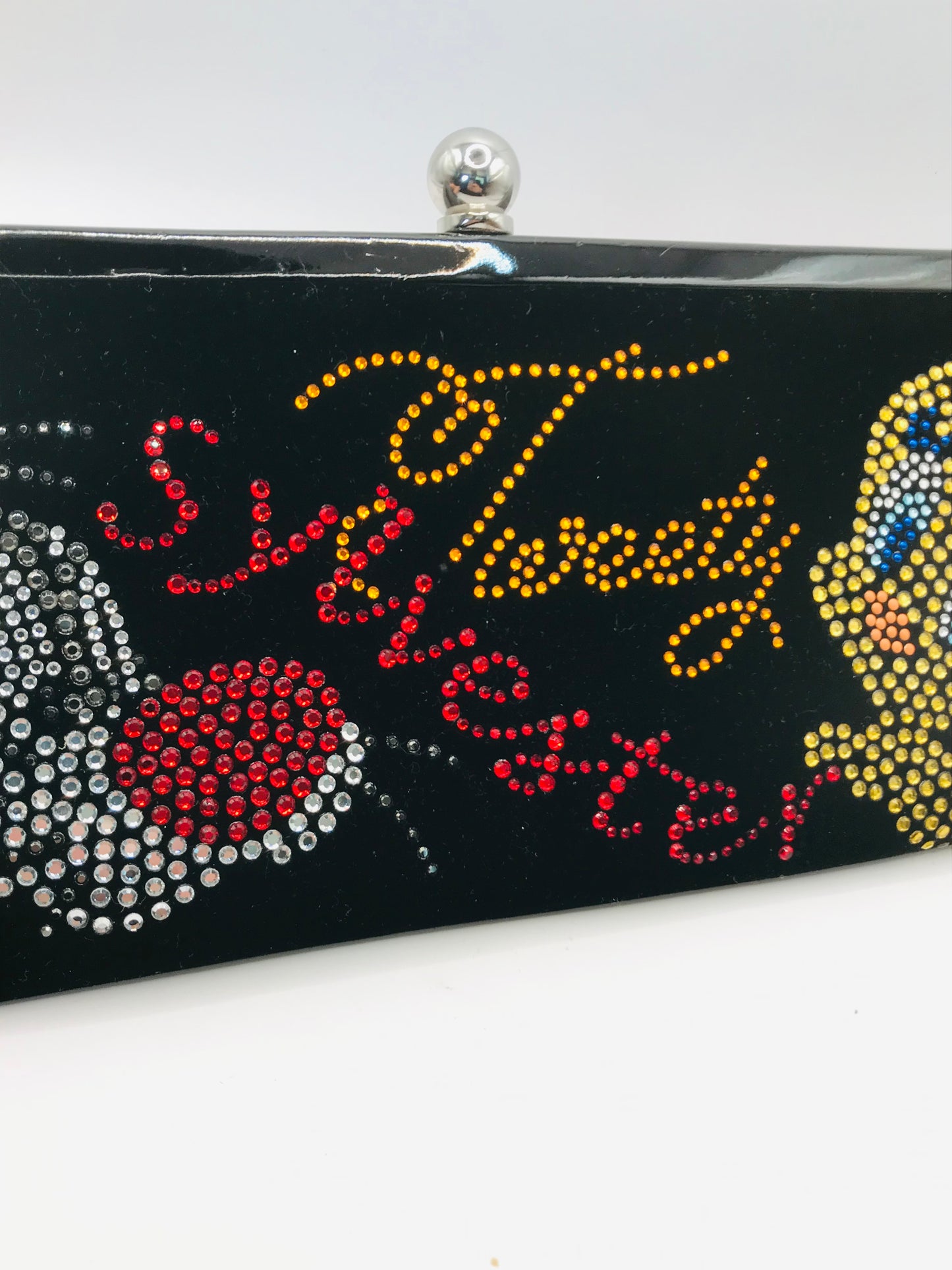 Braccialini Tweety Bird and Sylvester Velvet Rhinestone Jeweled Gem Clutch Purse