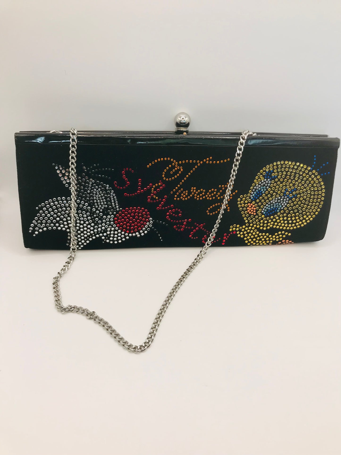 Braccialini Tweety Bird and Sylvester Velvet Rhinestone Jeweled Gem Clutch Purse