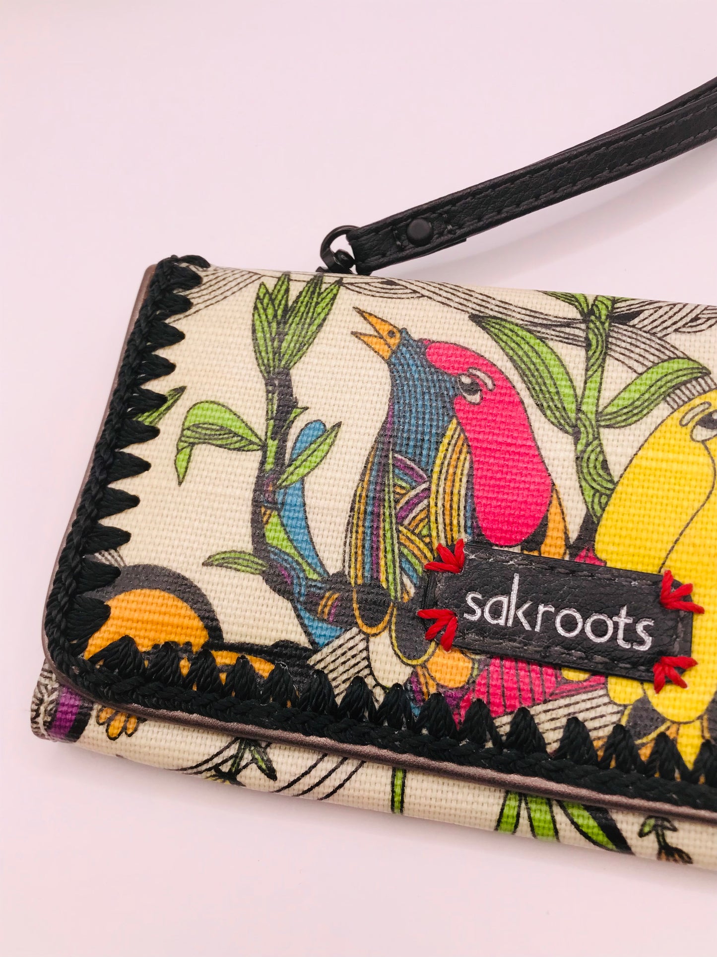 Sakroots Peace Birds Wristlet Wallet w/Peace Tag