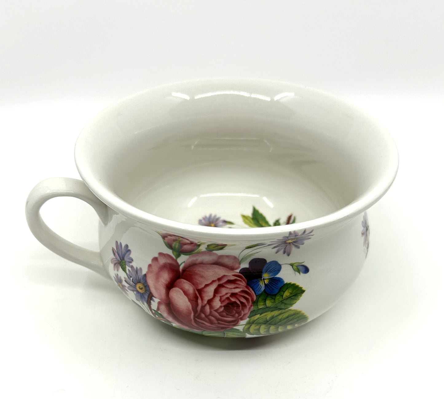 Port Meirion Stoke on Trent Floral Single Handled Chamber Pot / Planter