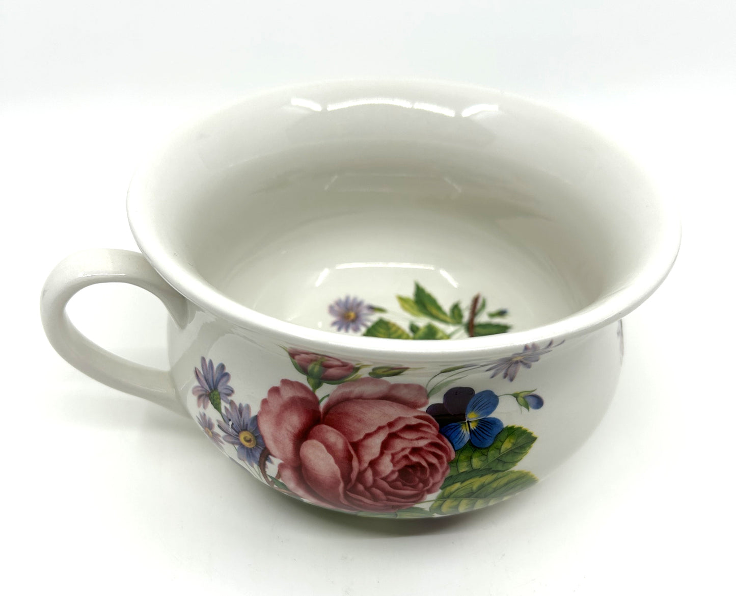 Port Meirion Stoke on Trent Floral Single Handled Chamber Pot / Planter