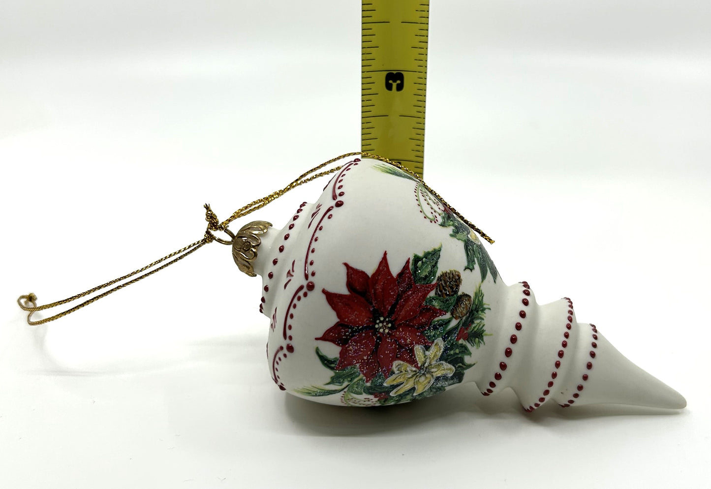 Vintage Rhyn Rivet Porcelain Hand Painted Finial Accent Ornaments - Set of 2