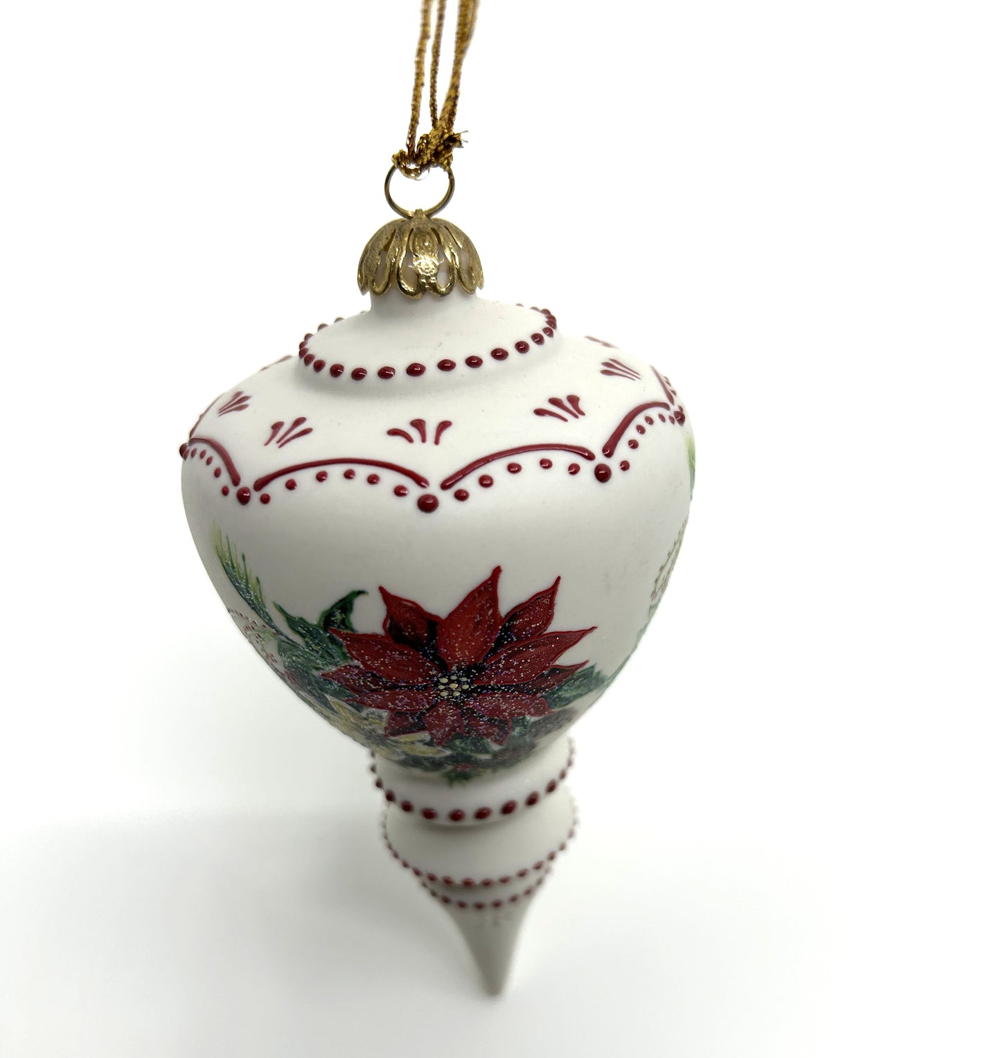 Vintage Rhyn Rivet Porcelain Hand Painted Finial Accent Ornaments - Set of 2