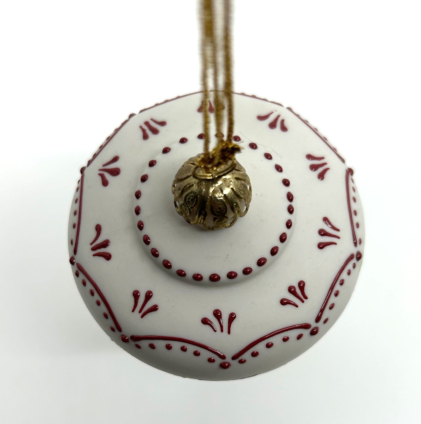 Vintage Rhyn Rivet Porcelain Hand Painted Finial Accent Ornaments - Set of 2