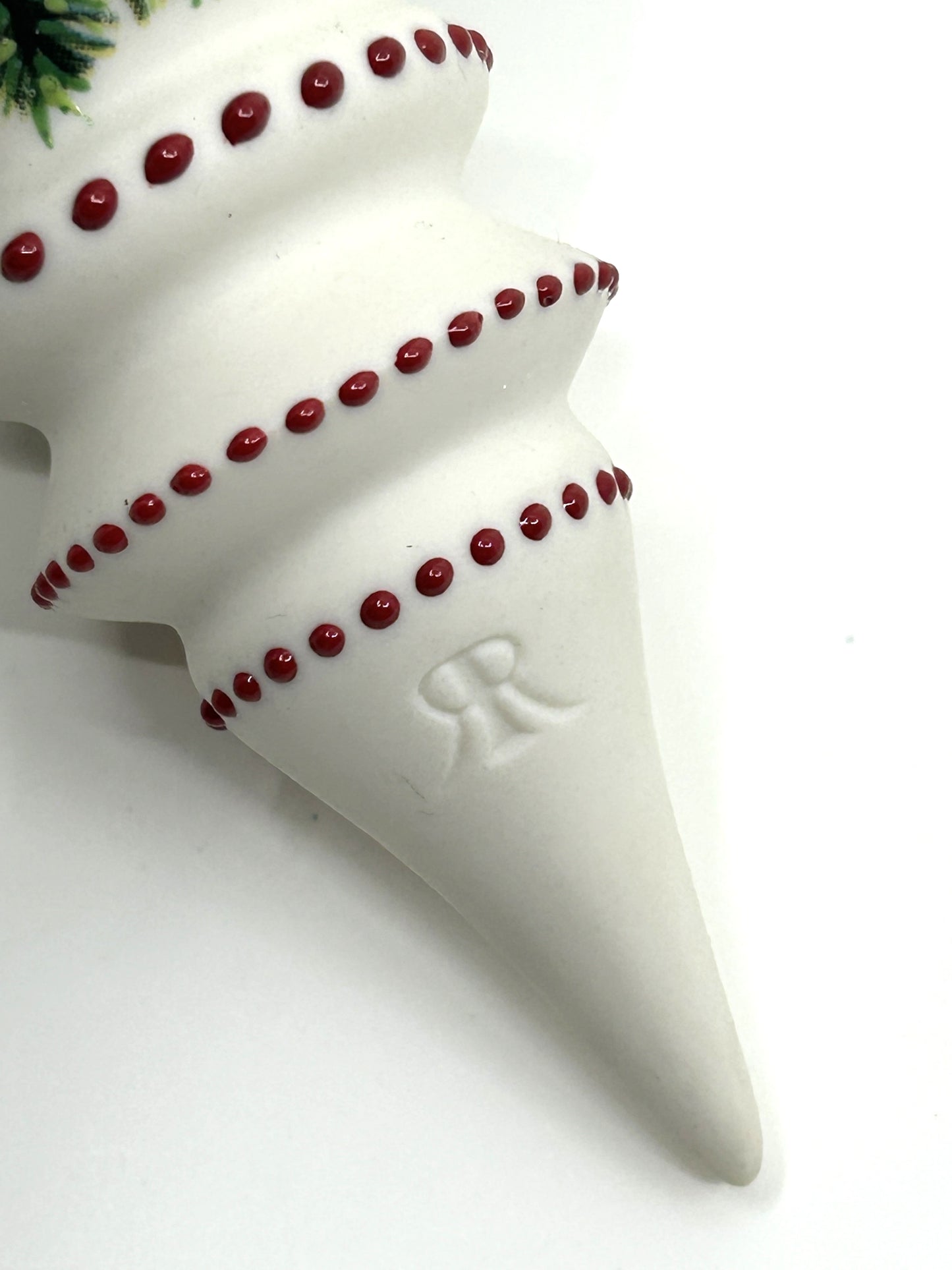 Vintage Rhyn Rivet Porcelain Hand Painted Finial Accent Ornaments - Set of 2