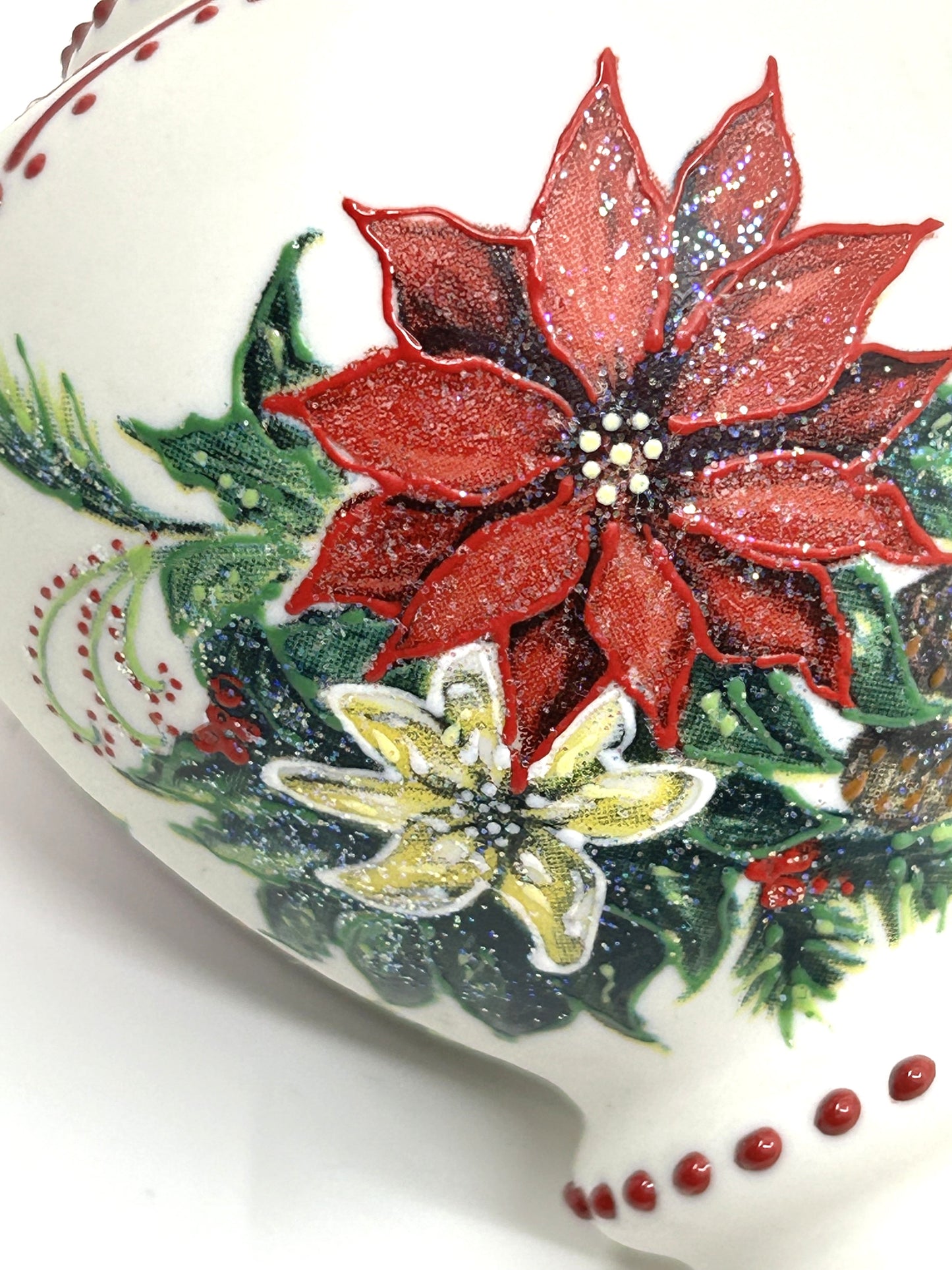 Vintage Rhyn Rivet Porcelain Hand Painted Finial Accent Ornaments - Set of 2