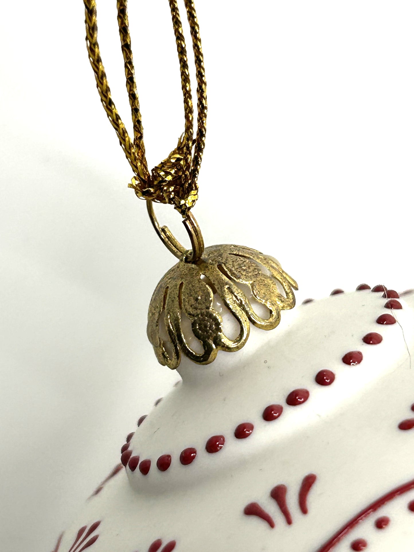 Vintage Rhyn Rivet Porcelain Hand Painted Finial Accent Ornaments - Set of 2