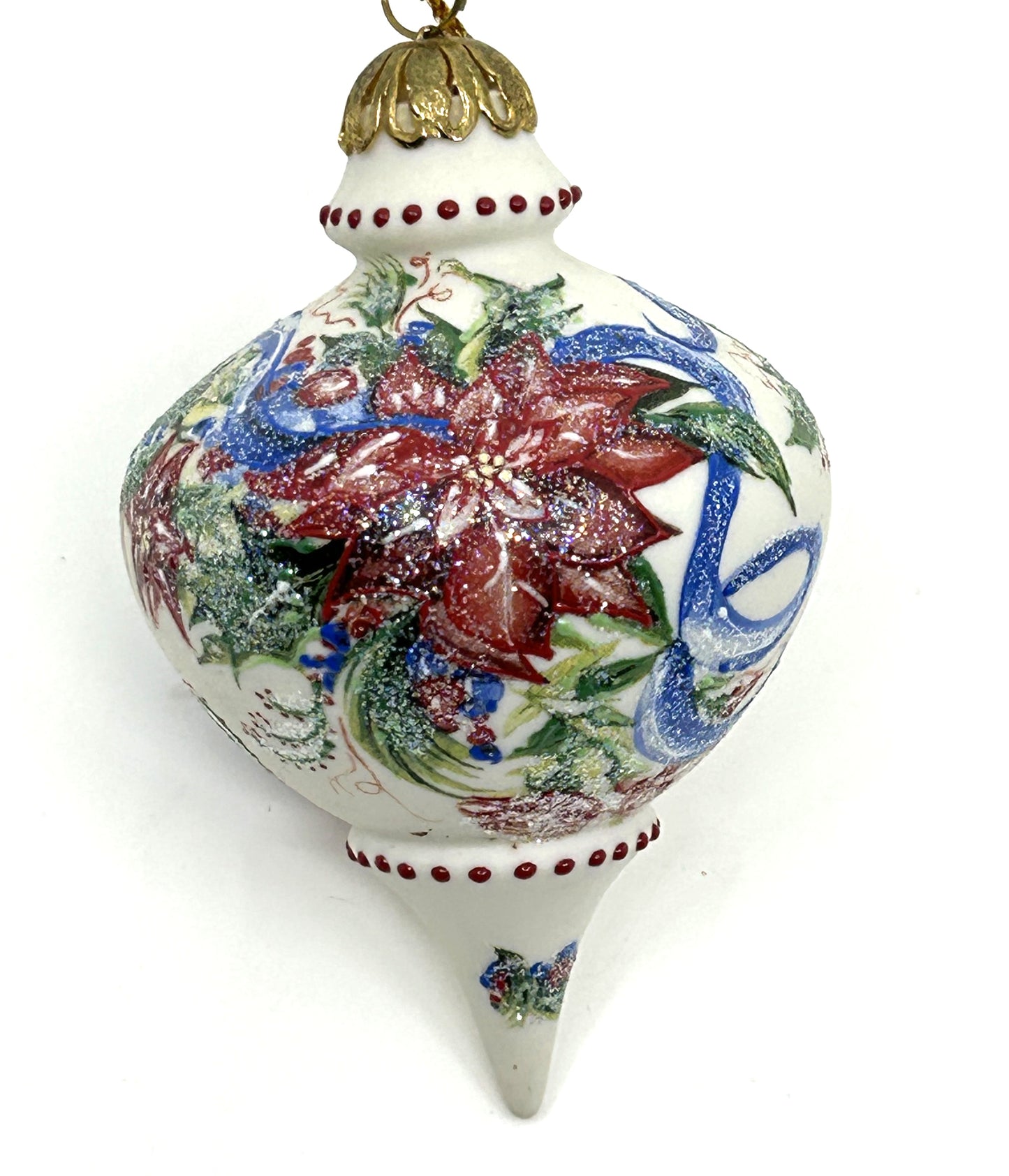 Vintage Rhyn Rivet Porcelain Hand Painted Finial Accent Ornaments - Set of 2