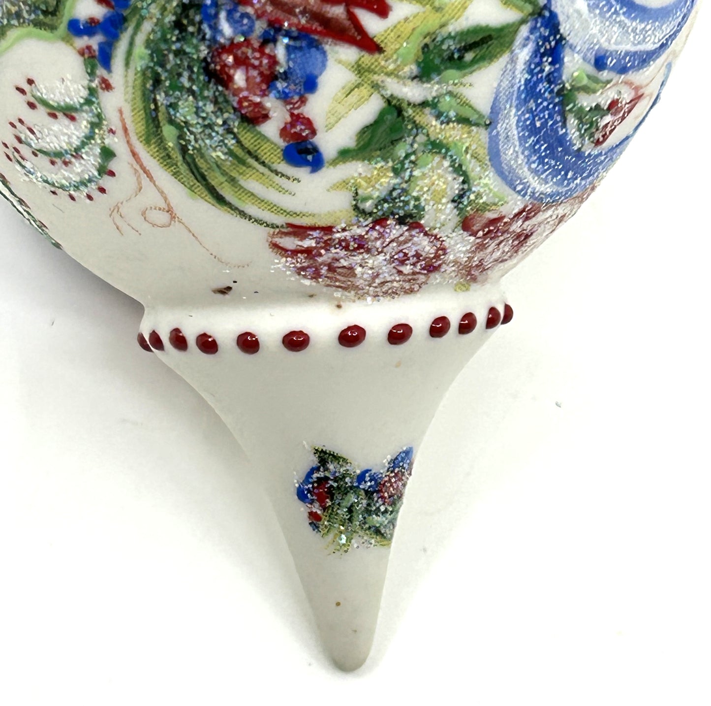 Vintage Rhyn Rivet Porcelain Hand Painted Finial Accent Ornaments - Set of 2