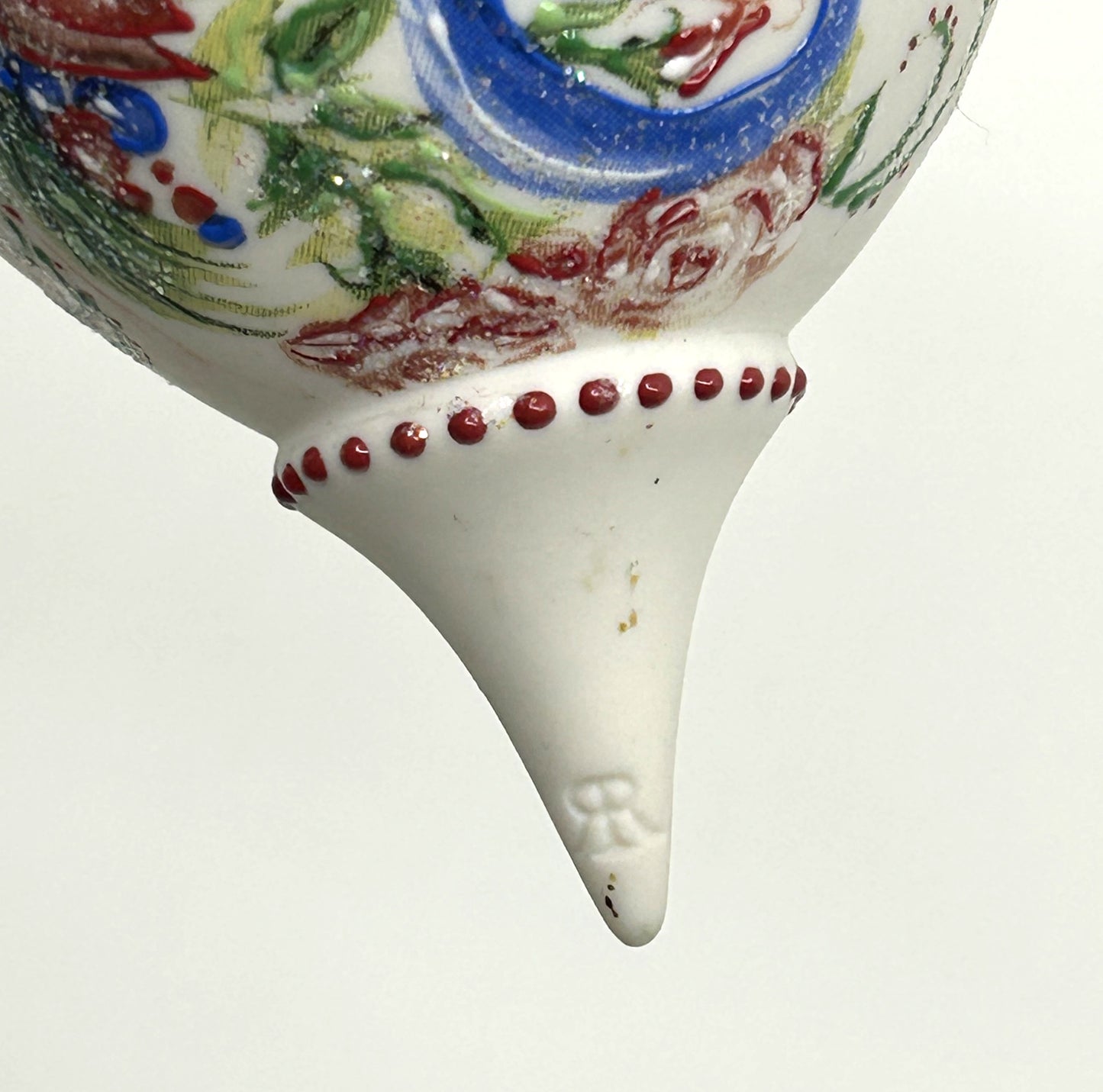 Vintage Rhyn Rivet Porcelain Hand Painted Finial Accent Ornaments - Set of 2