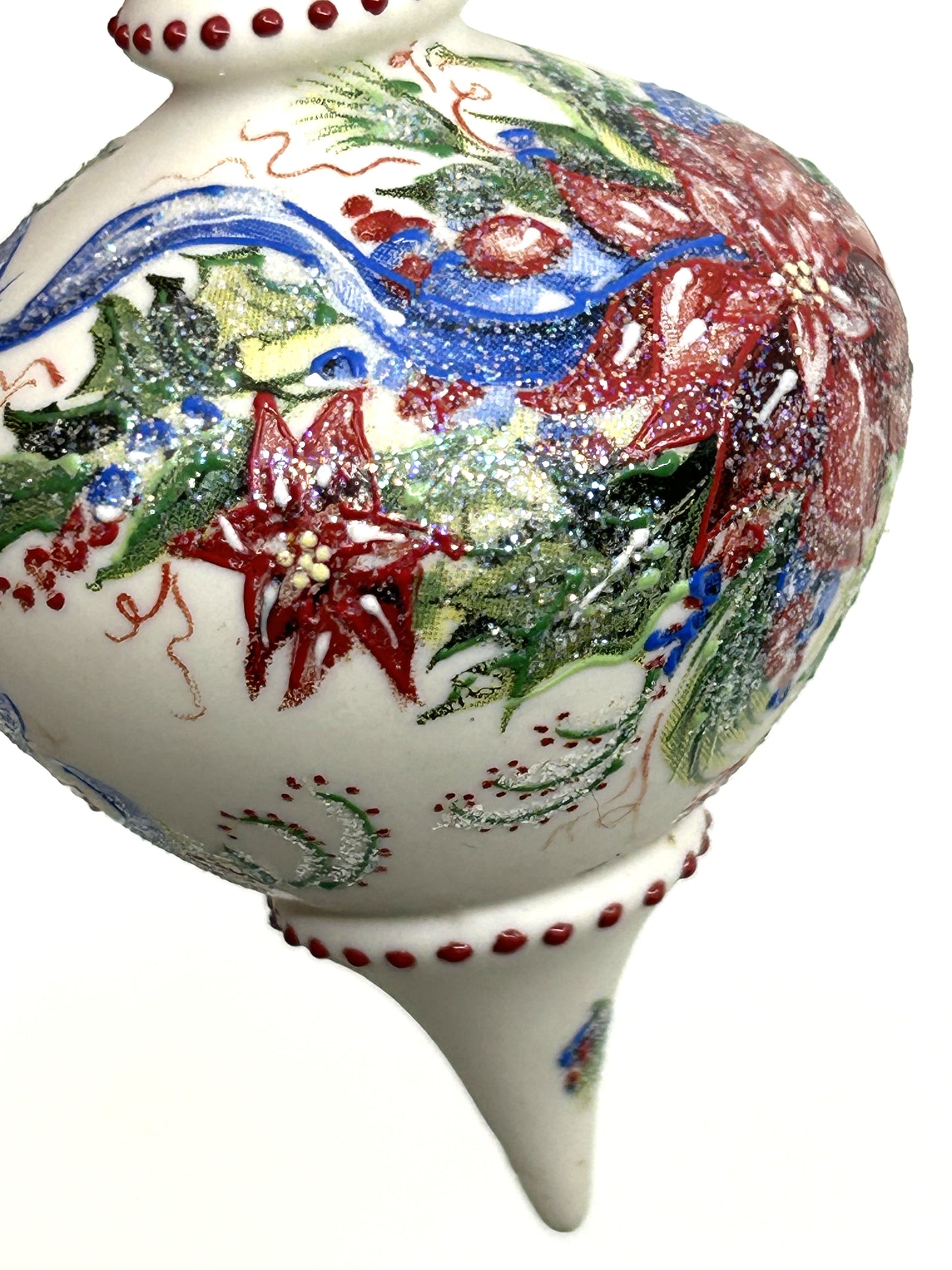 Vintage Rhyn Rivet Porcelain Hand Painted Finial Accent Ornaments - Set of 2