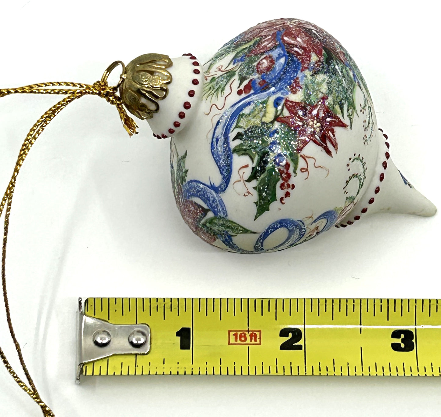 Vintage Rhyn Rivet Porcelain Hand Painted Finial Accent Ornaments - Set of 2