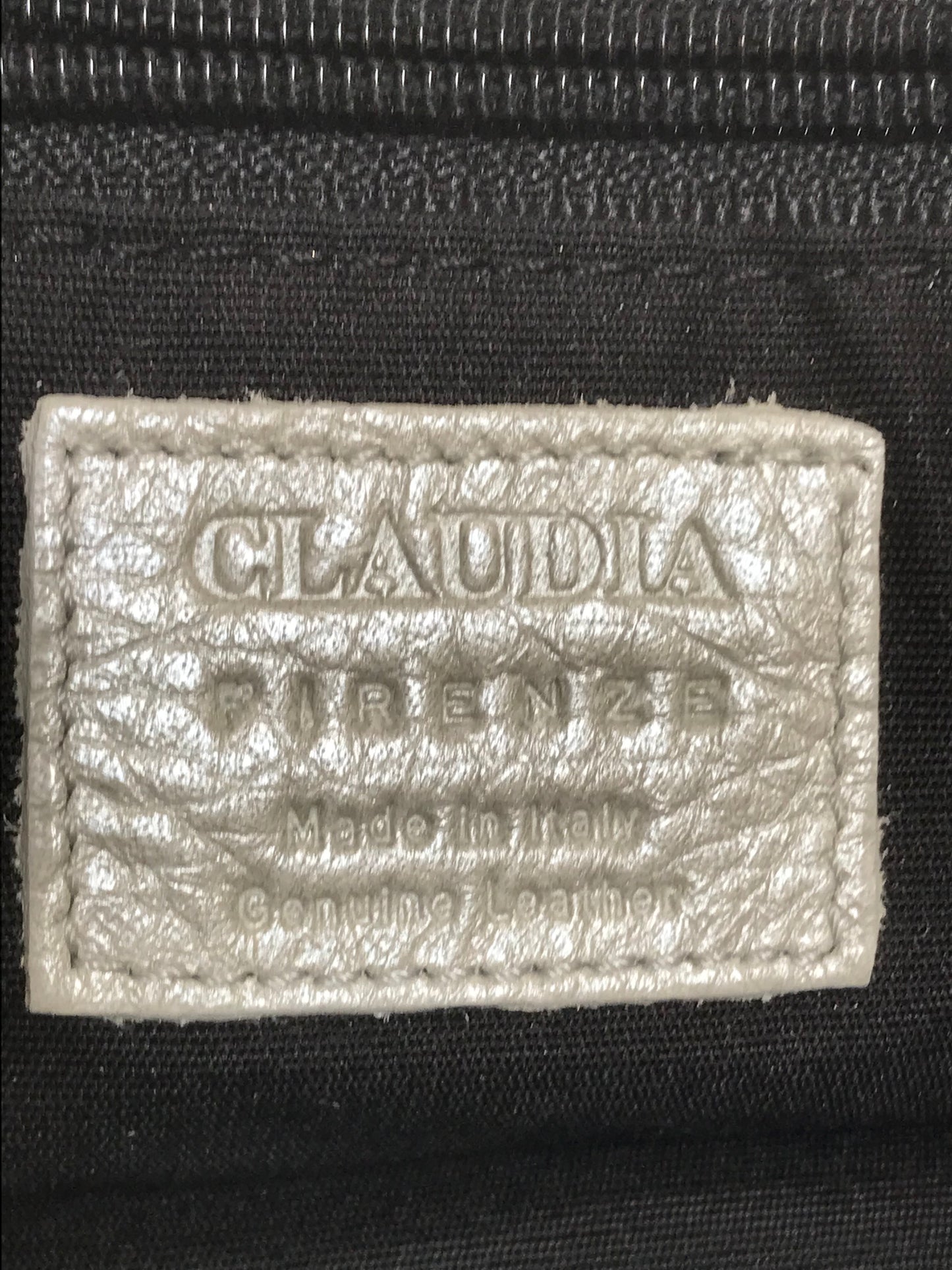 Claudia Firenze Silver Bow Leather Clutch Purse
