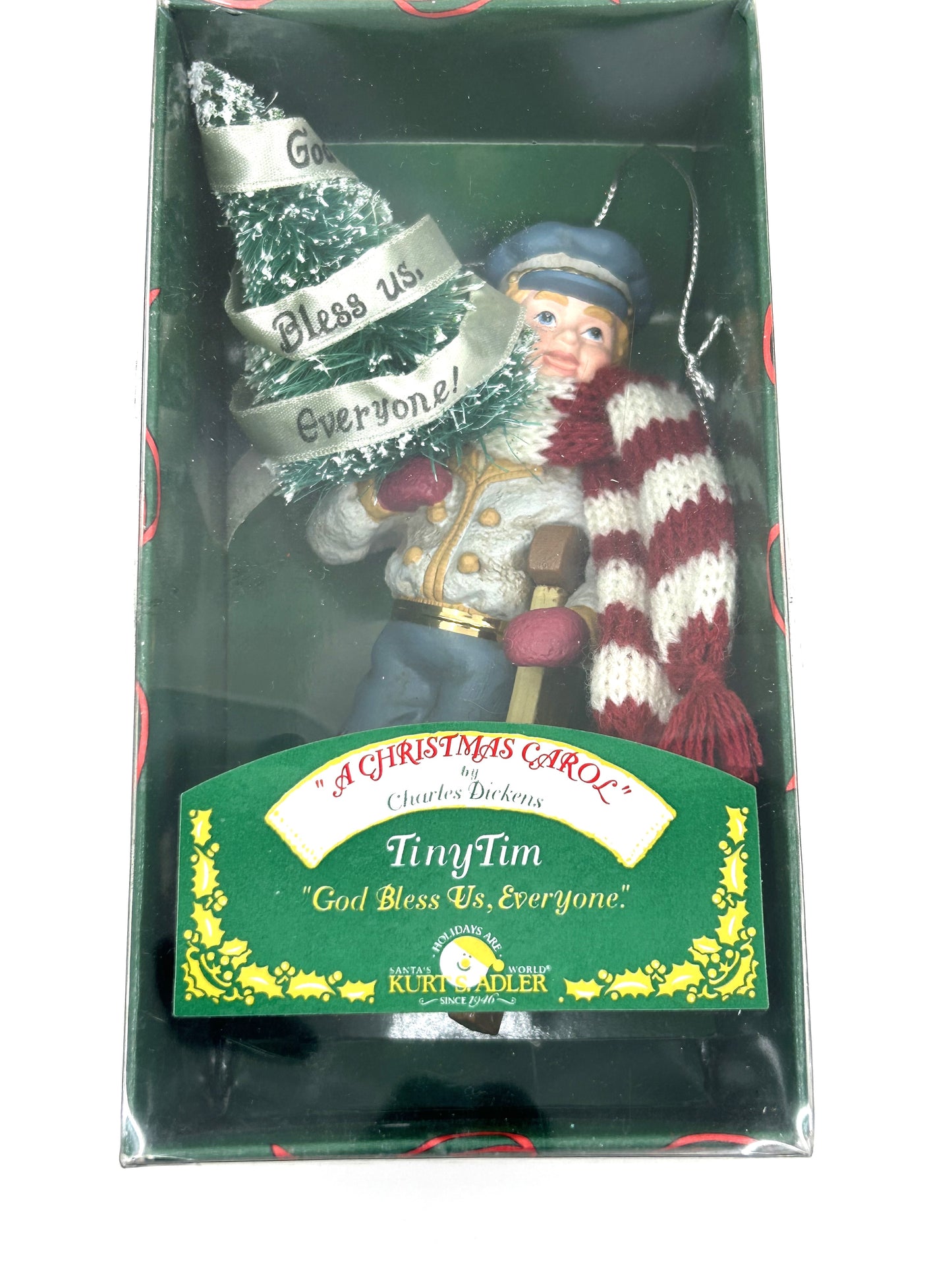 Kurt Adler "Tiny Tim God Bless Us, Everyone" Charles Dickens Ornament - NIB