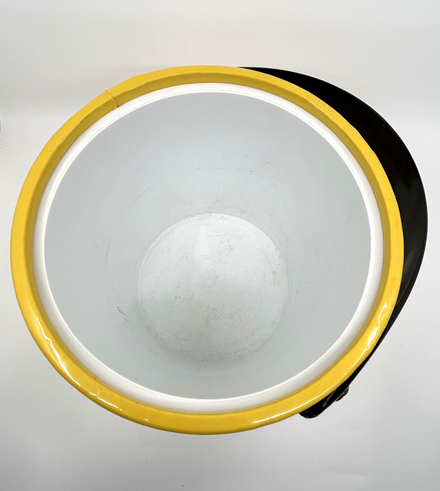 Vintage Puff Vinyl Yellow and Black Ice Bucket 1950's