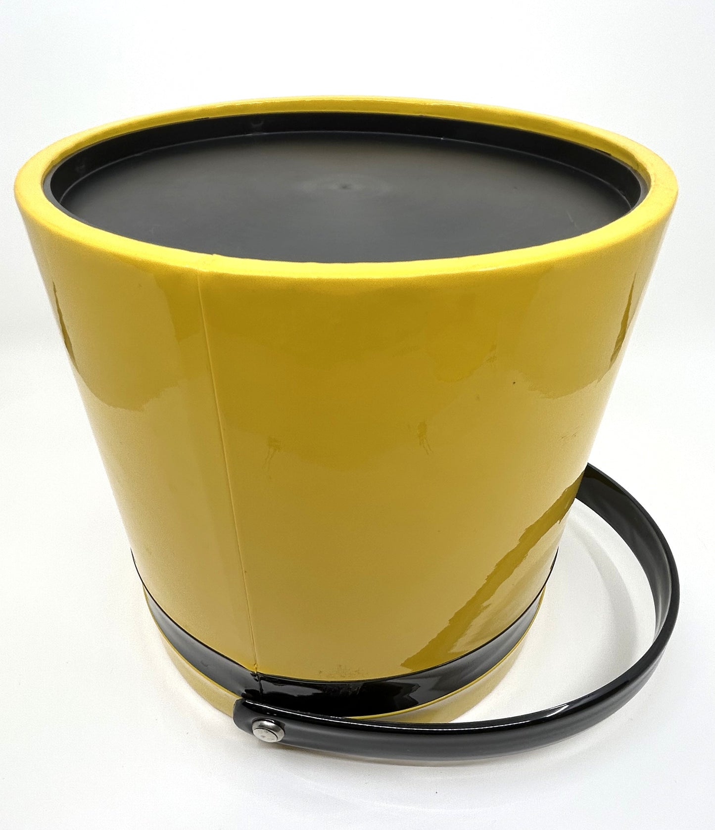 Vintage Puff Vinyl Yellow and Black Ice Bucket 1950's