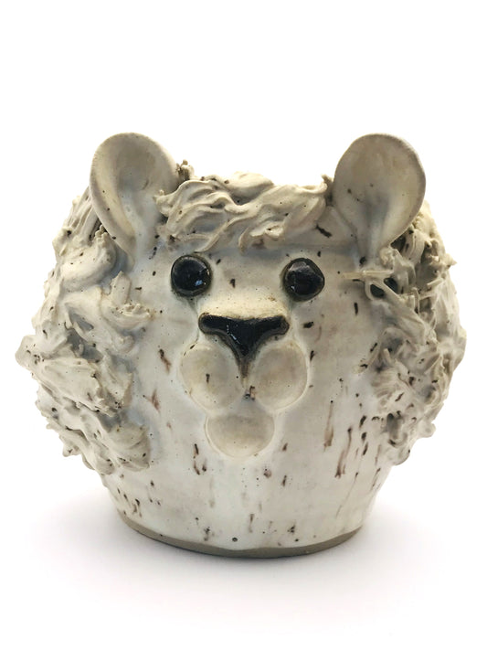 Artisan Lionhead Handmade Spaghetti Hair Pottery Planter