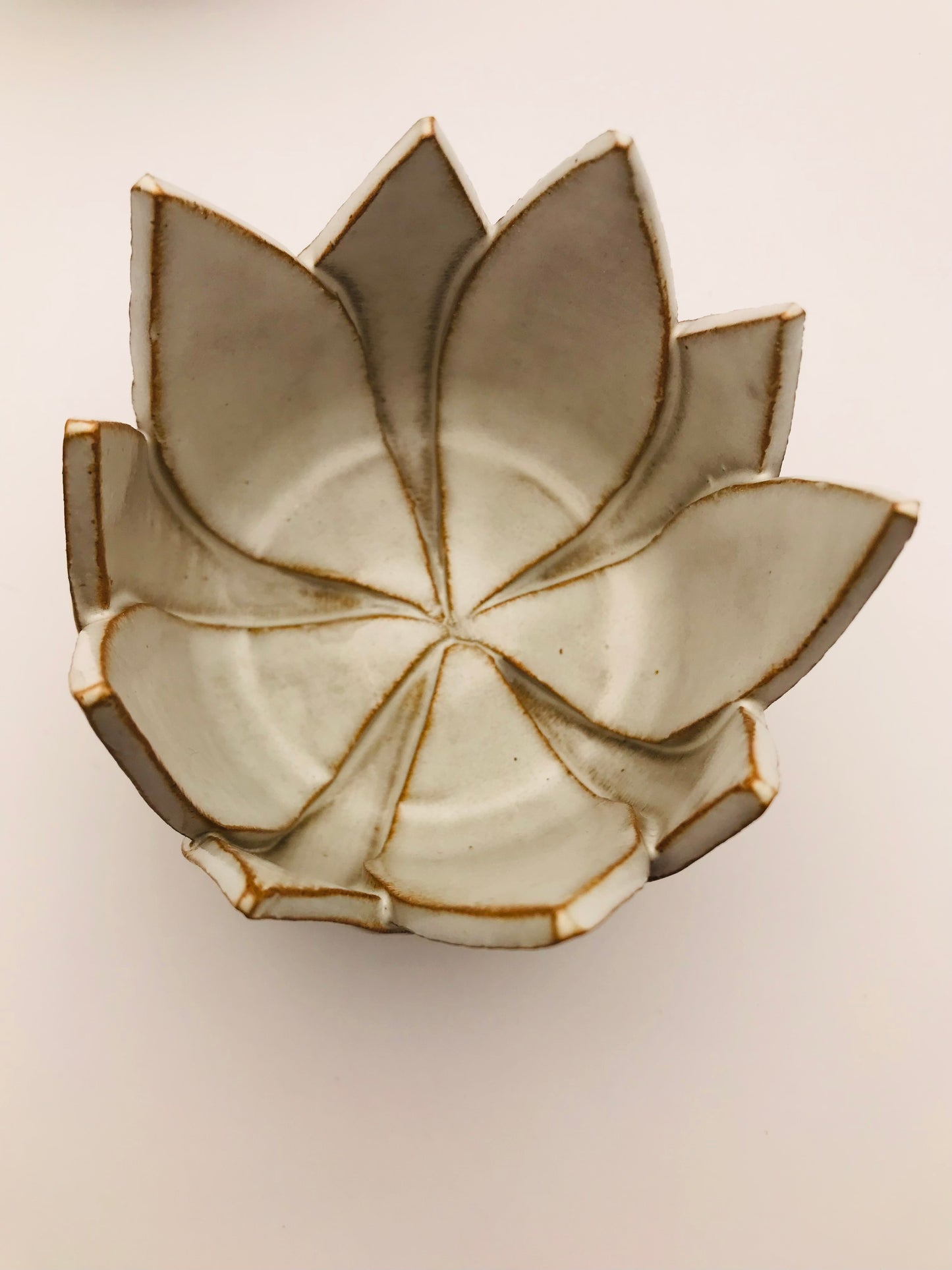 Ceramic Lotus Flower Votive Candle Holder Set - Green and White