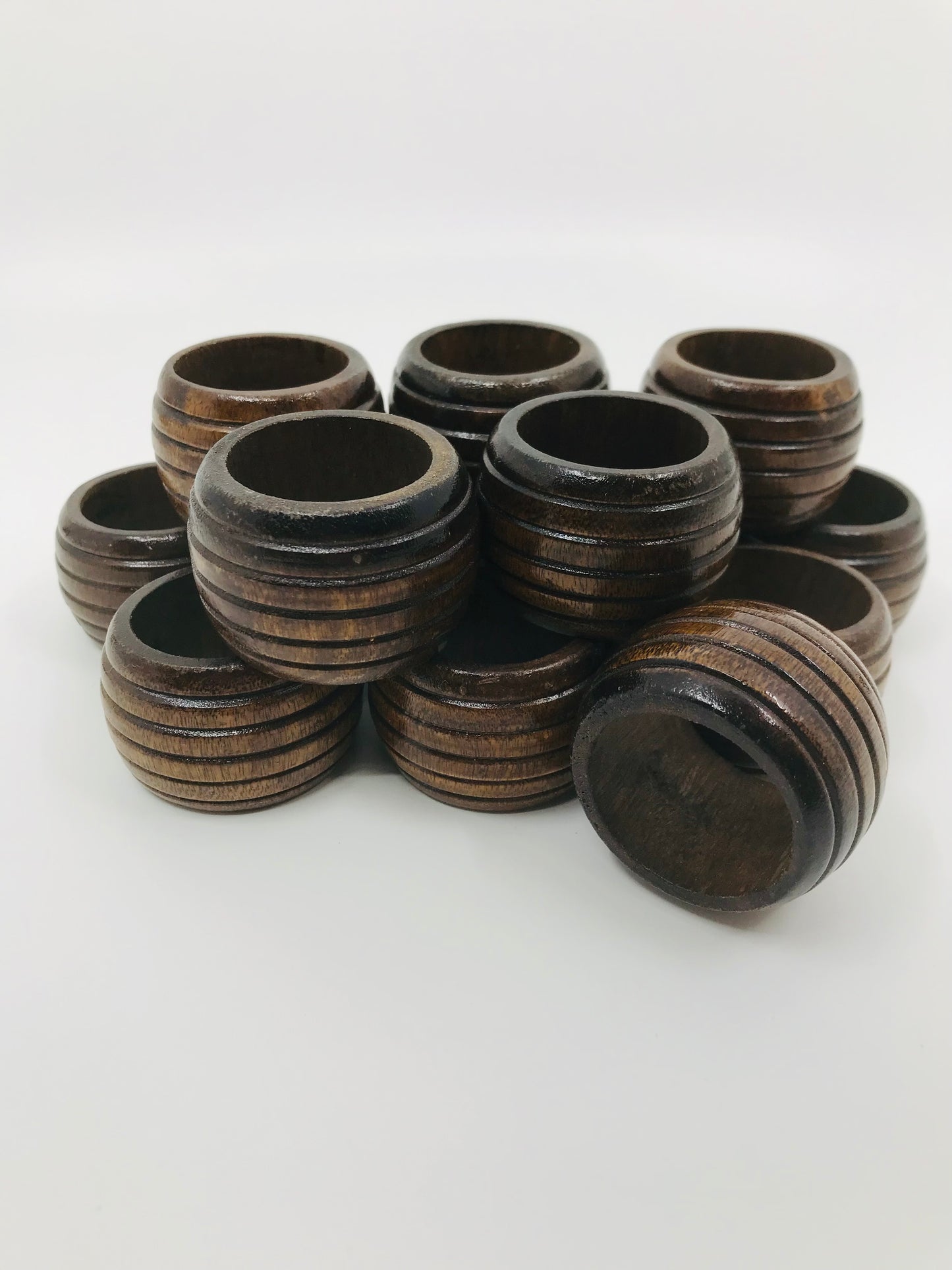 MCM Vintage Wooden Napkin Ring Holders Sets (LOT - 3 Styles)