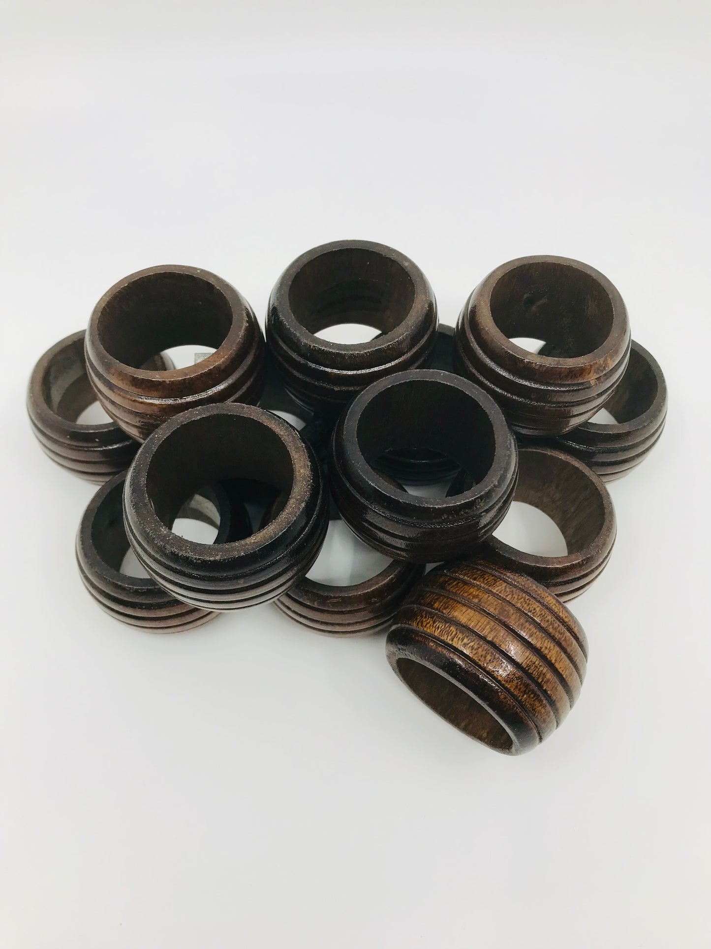 MCM Vintage Wooden Napkin Ring Holders Sets (LOT - 3 Styles)