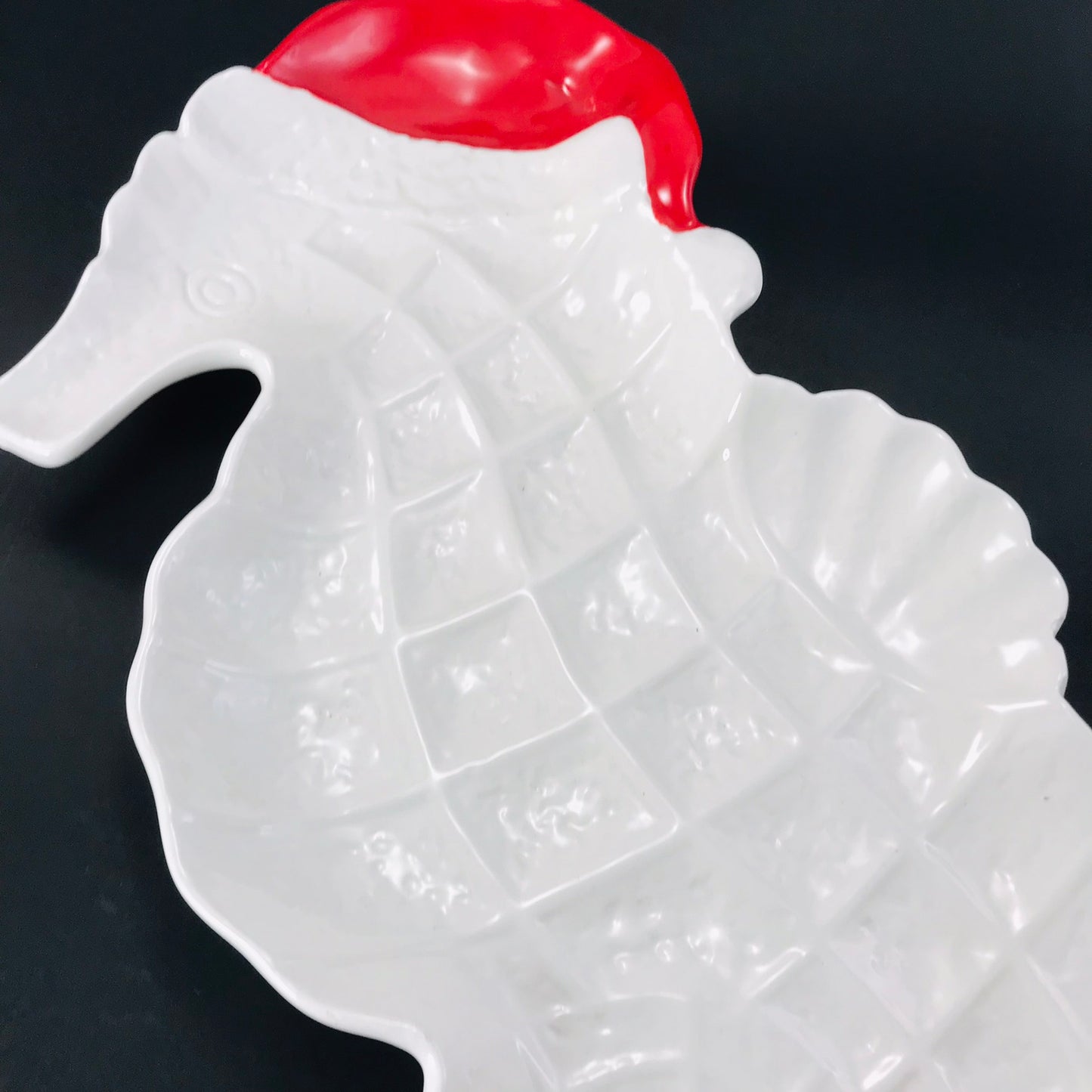 Pier 1 Beach Christmas Seahorse with Santa Hat Platter - RETIRED