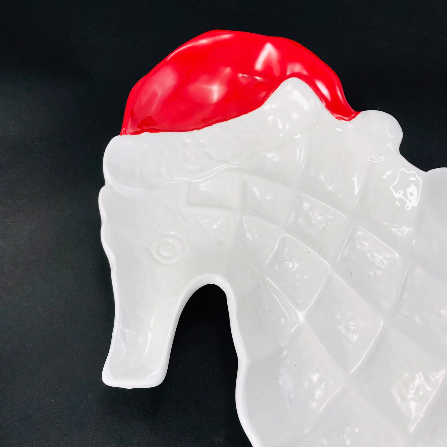 Pier 1 Beach Christmas Seahorse with Santa Hat Platter - RETIRED