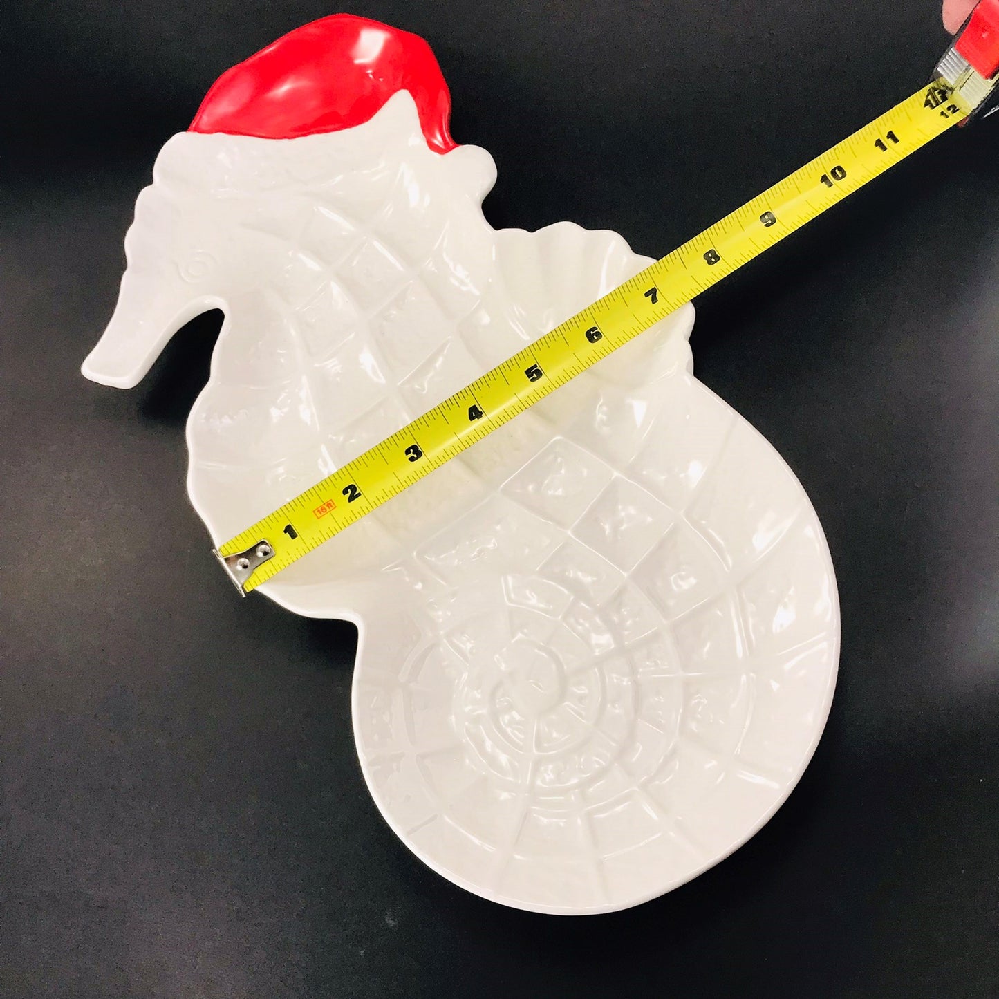 Pier 1 Beach Christmas Seahorse with Santa Hat Platter - RETIRED
