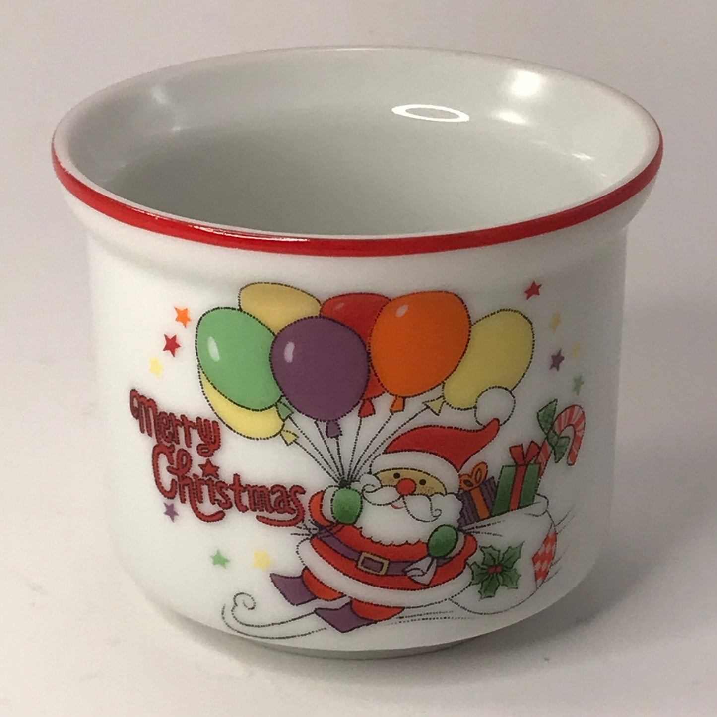 Merry Christmas Santa and Balloons Plate and Mugs Set