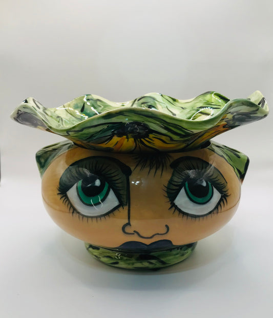 Patricia Golding Paquin Big Face and Sunflowers Self-Watering Planter