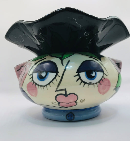 Patricia Golding Paquin Big Face and Roses Self-Watering Planter